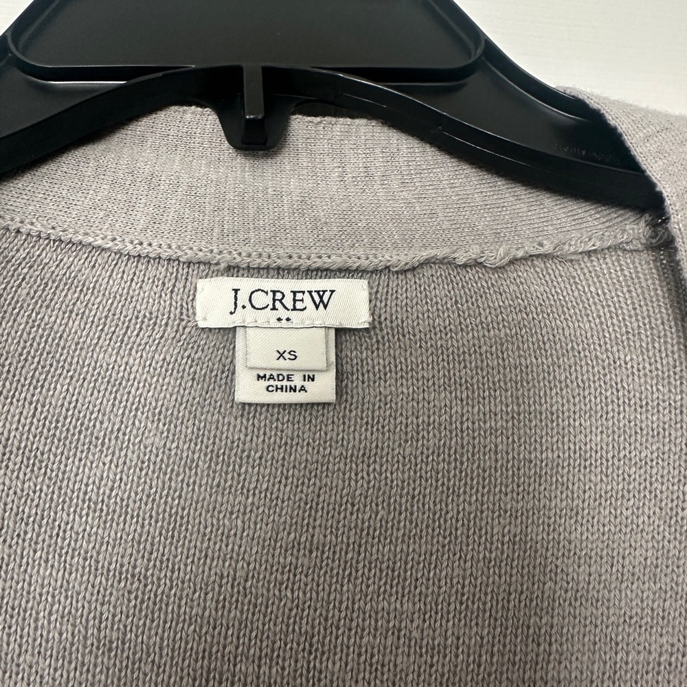 J Crew Gray Tuered ruffle sleeve cardigan sweater XS - Picture 4 of 6